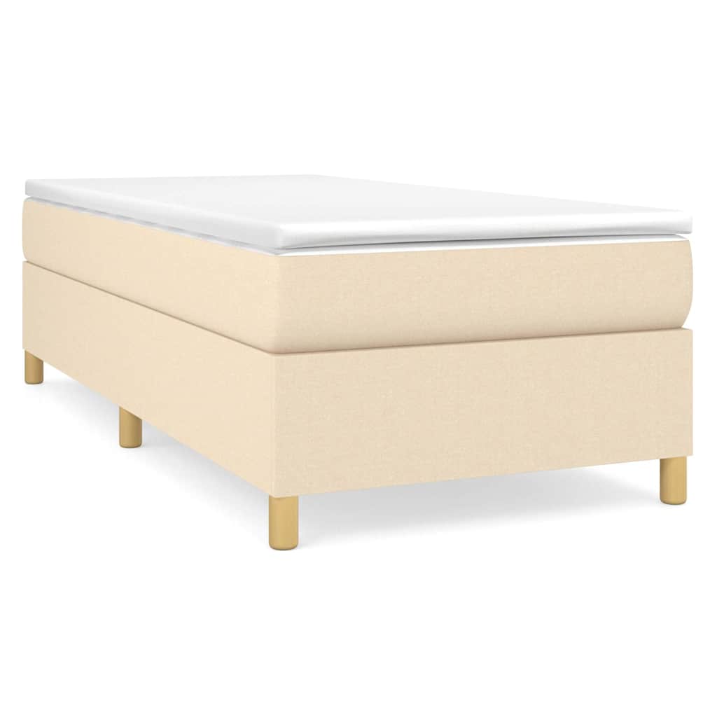 Boxspring sengeramme 80x200 cm stof cremefarvet