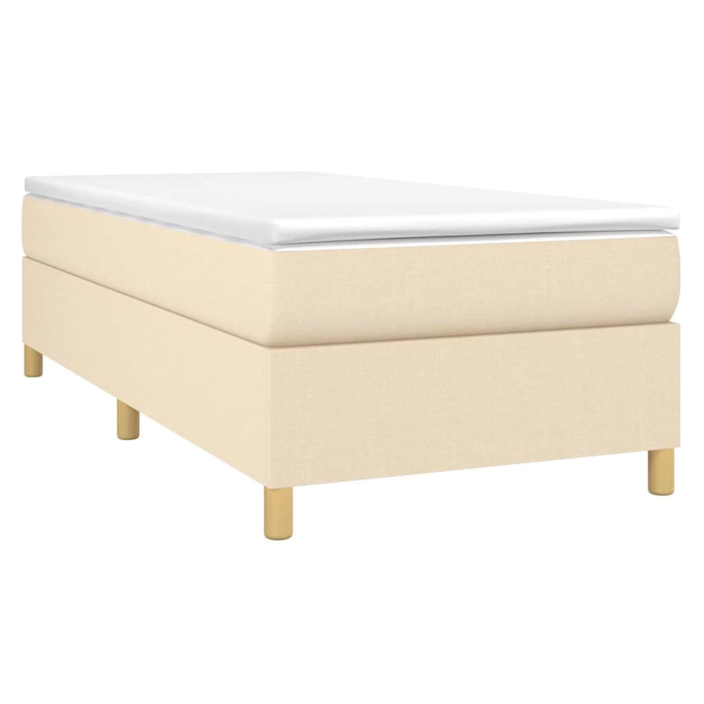 Boxspring sengeramme 80x200 cm stof cremefarvet
