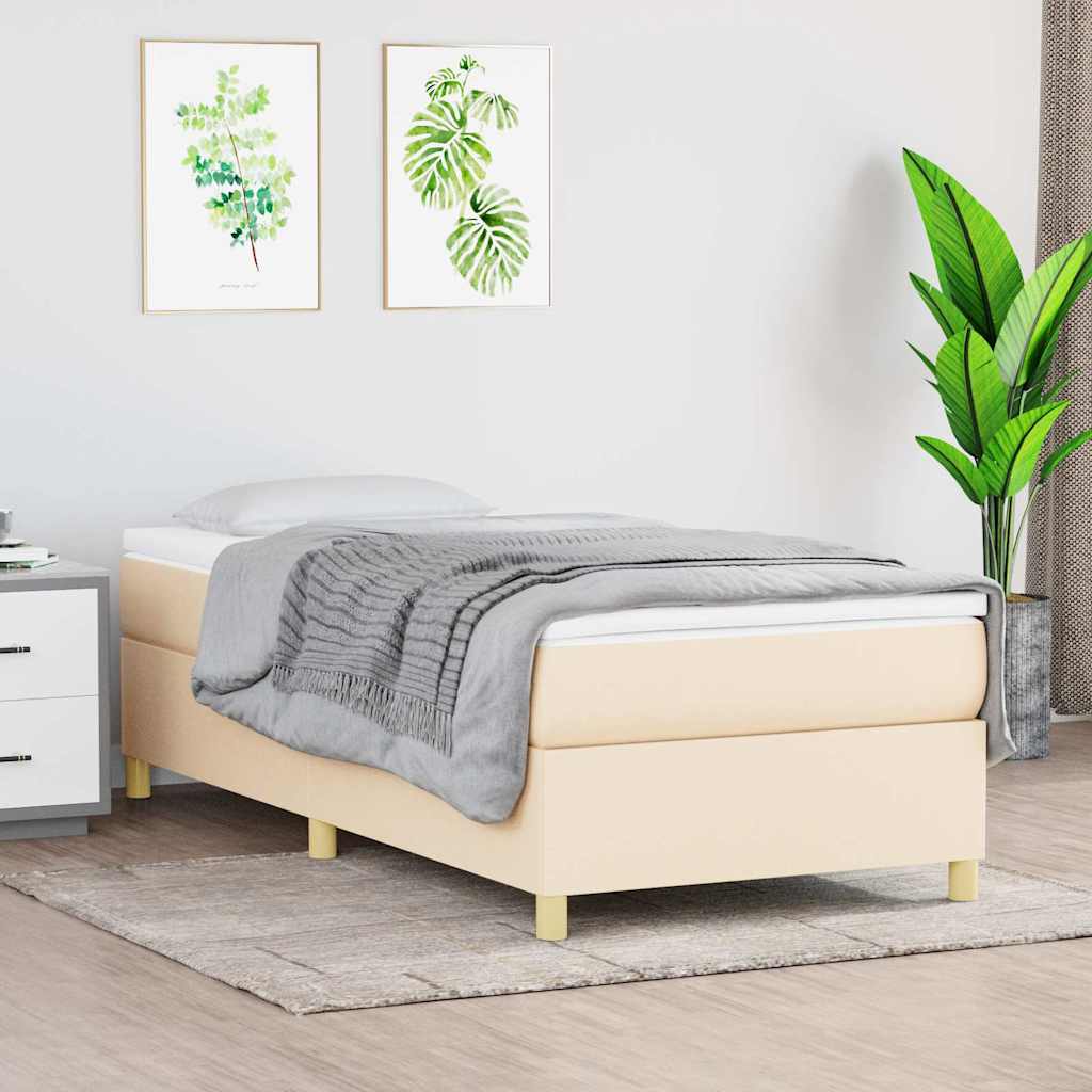 Boxspring sengeramme 80x200 cm stof cremefarvet
