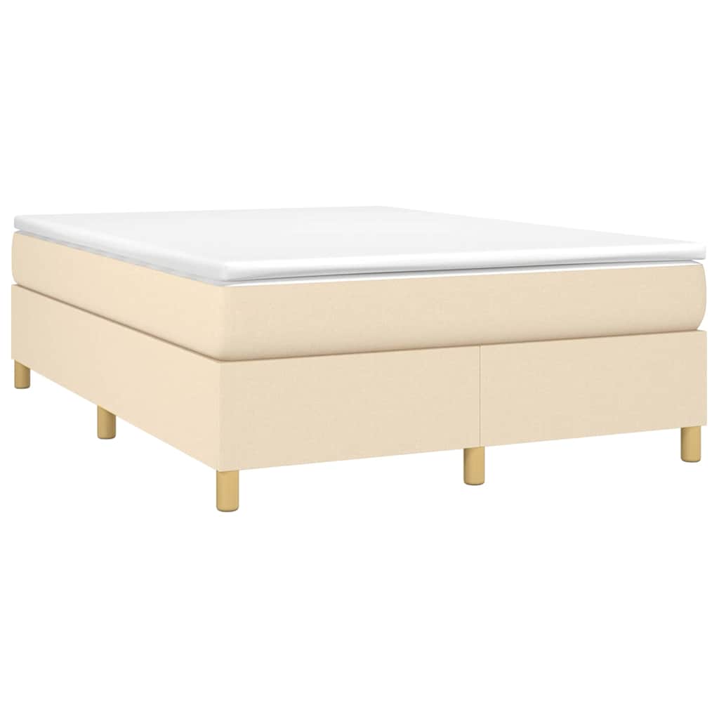 Boxspring sengeramme 140x200 cm stof cremefarvet