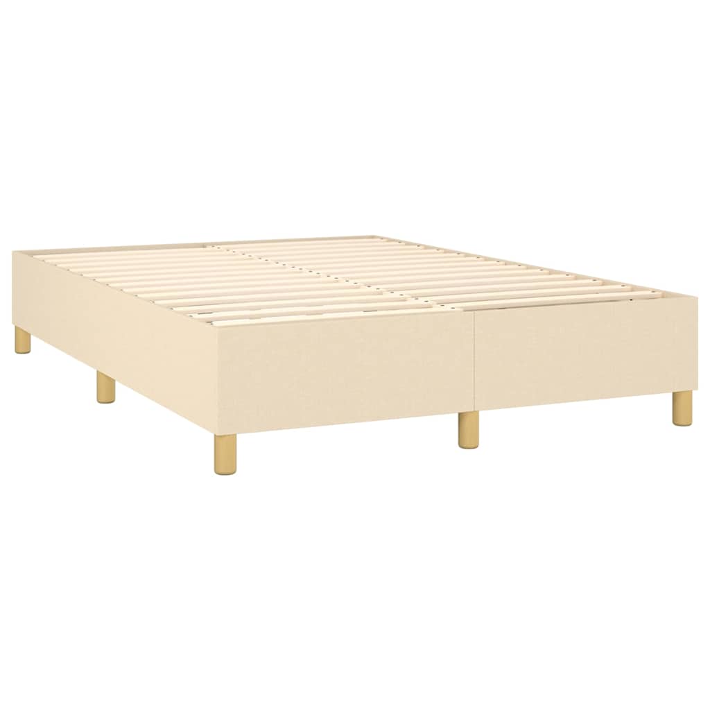 Boxspring sengeramme 140x200 cm stof cremefarvet