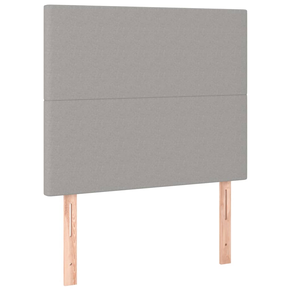 sengegavl lysegrå 80x5x118/128 cm stof