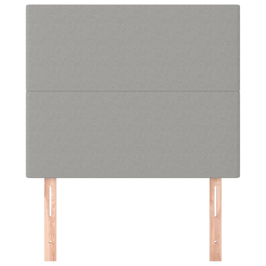 sengegavl lysegrå 80x5x118/128 cm stof