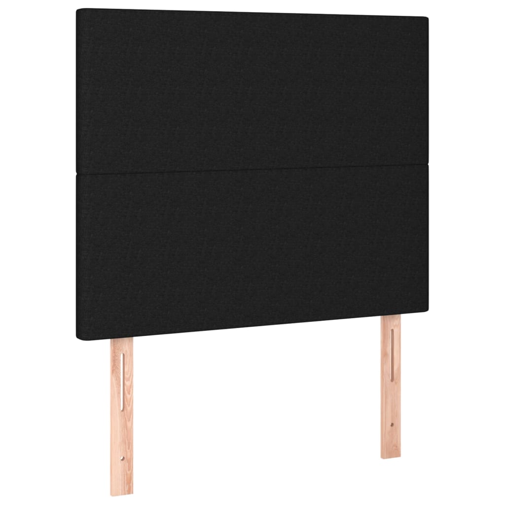 sengegavl sort 80x5x118/128 cm stof
