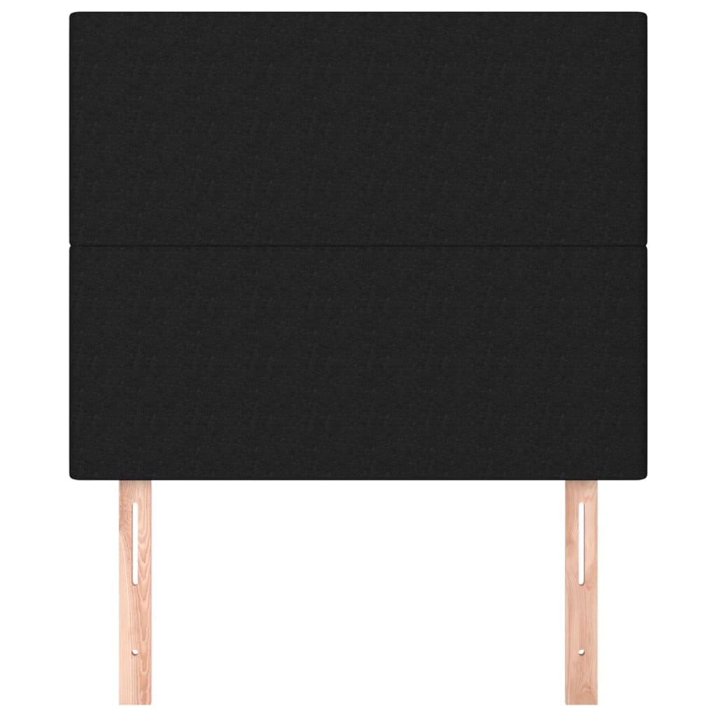 sengegavl sort 80x5x118/128 cm stof