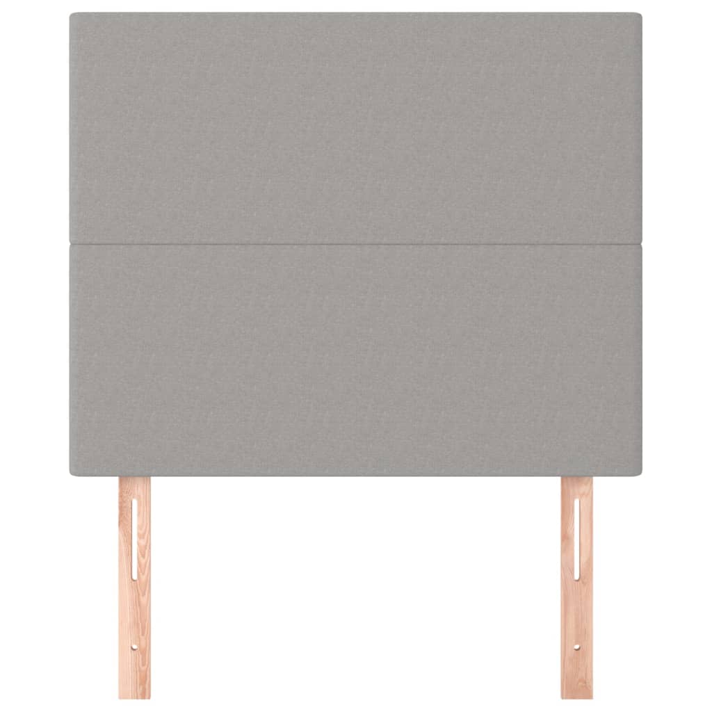 sengegavl lysegrå 90x5x118/128 cm stof