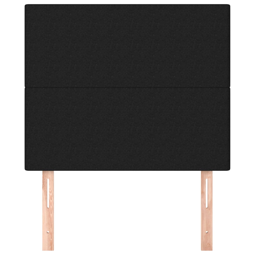 sengegavl sort 90x5x118/128 cm stof