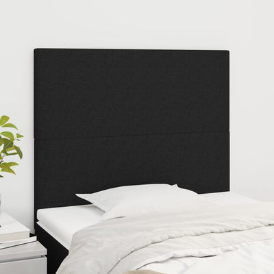 sengegavl sort 90x5x118/128 cm stof