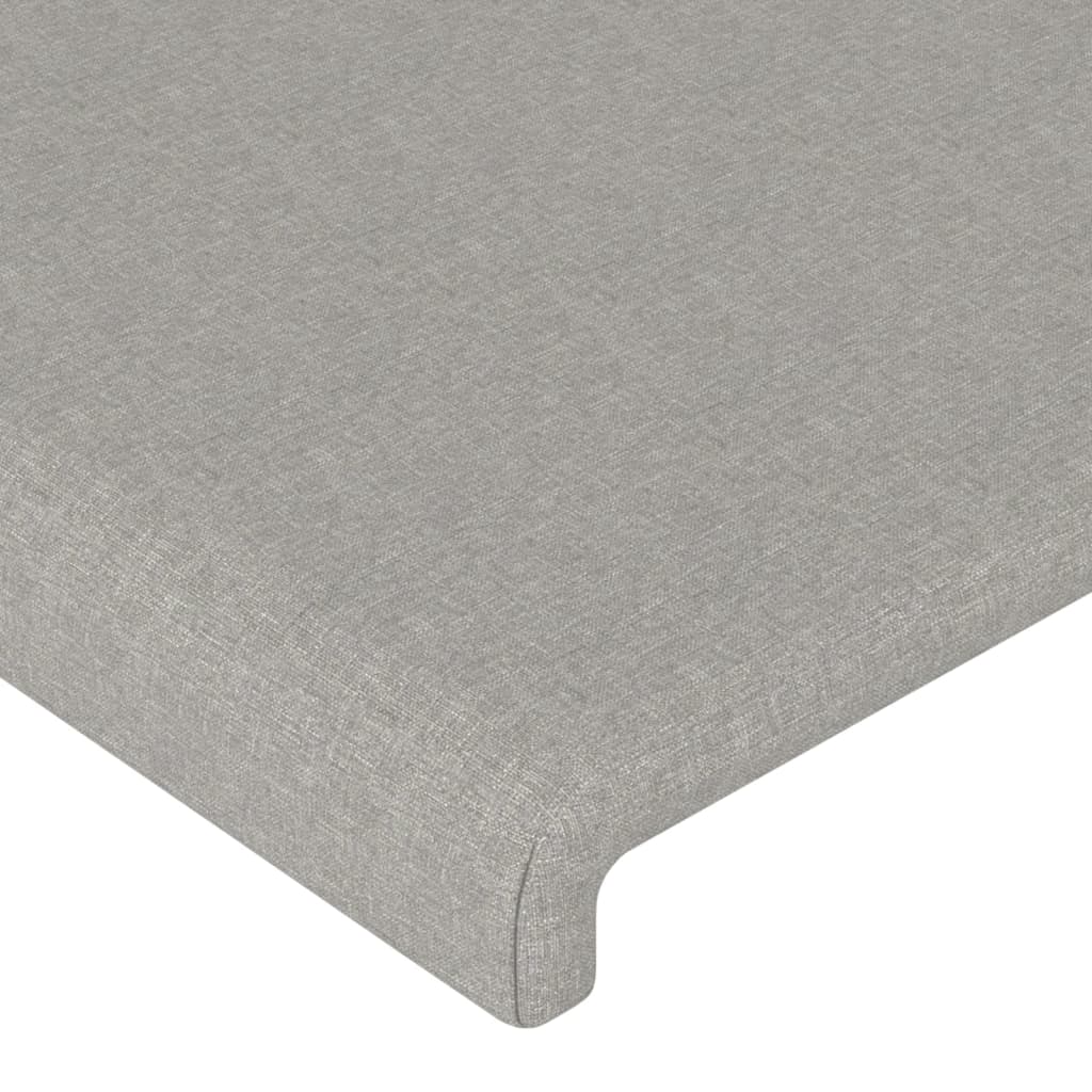 sengegavl lysegrå 100x5x118/128 cm stof