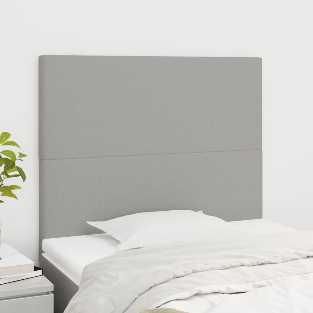 sengegavl lysegrå 100x5x118/128 cm stof