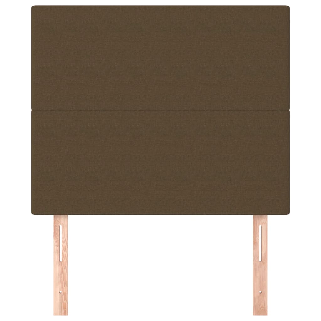 sengegavl mørkebrun 100x5x118/128 cm stof