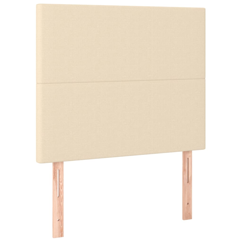 sengegavl cremefarvet 100x5x118/128 cm stof