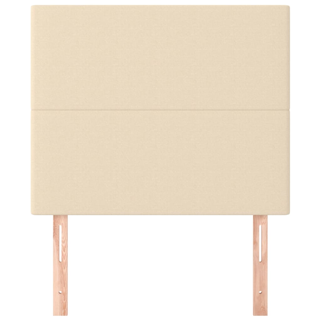 sengegavl cremefarvet 100x5x118/128 cm stof