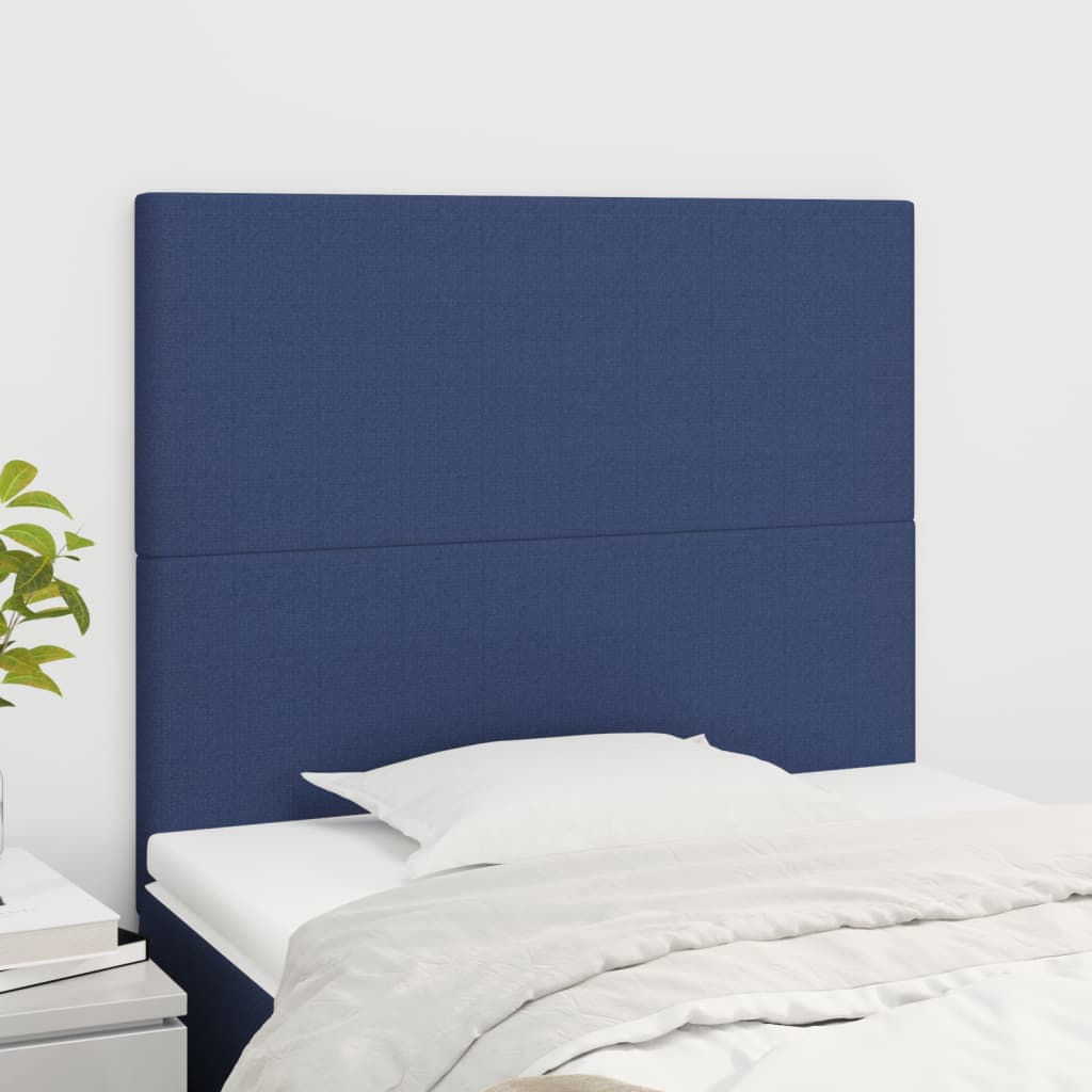 sengegavl blå 100x5x118/128 cm stof