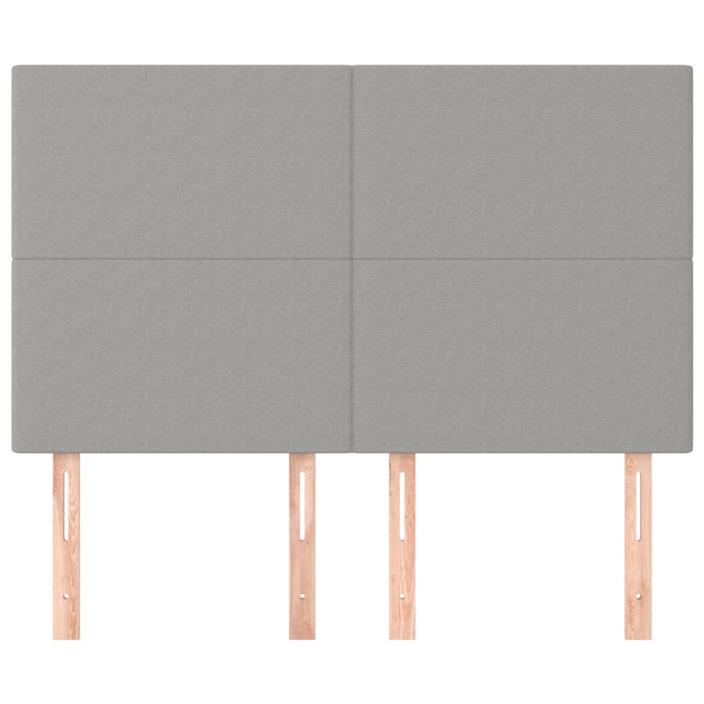 sengegavl lysegrå 144x5x118/128 cm stof