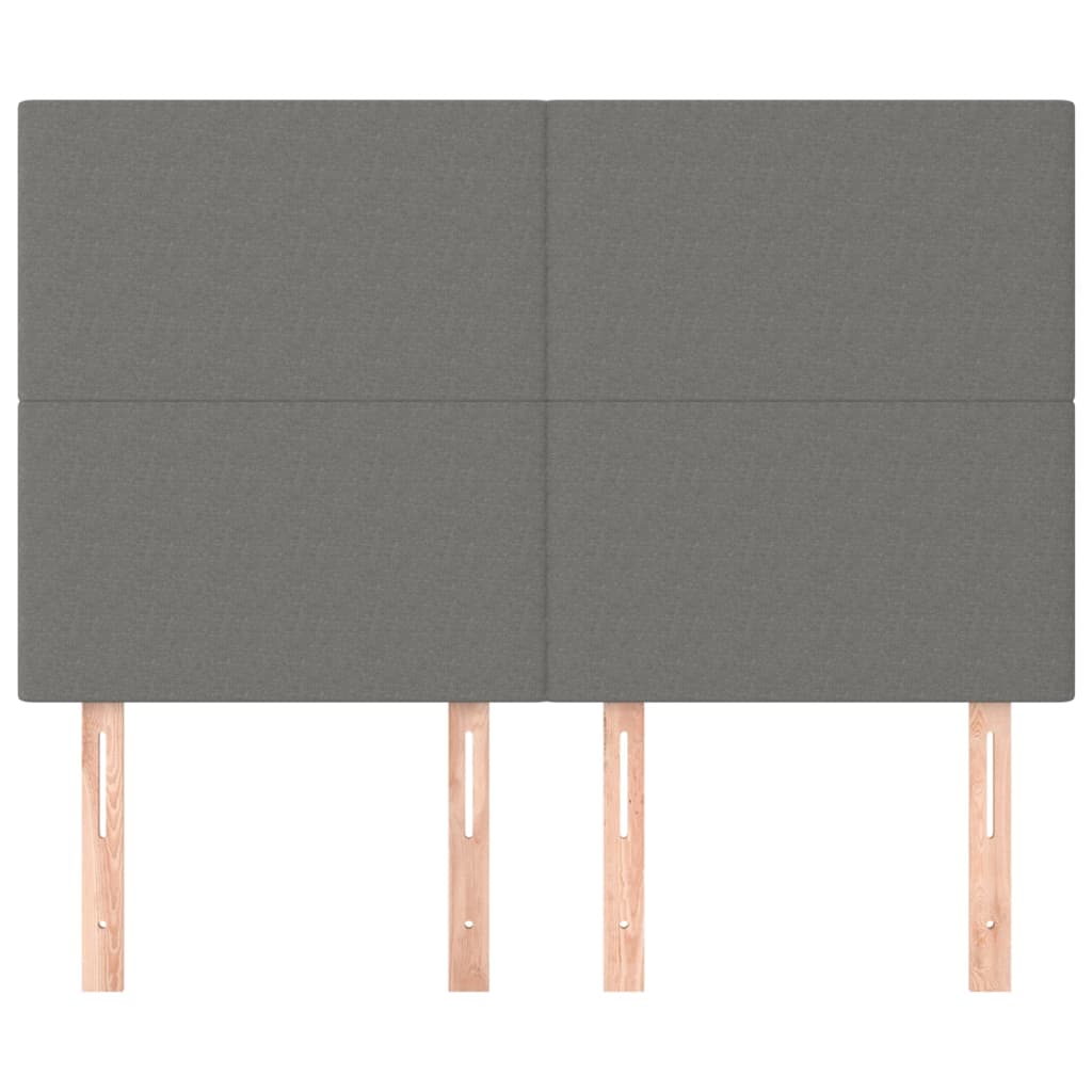 sengegavl mørkegrå 144x5x118/128 cm stof