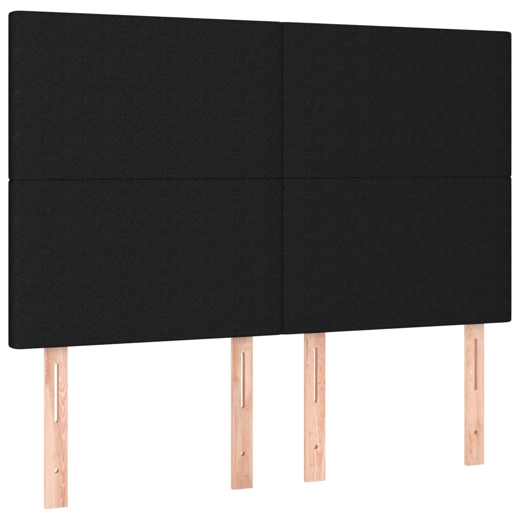 sengegavl sort 144x5x118/128 cm stof