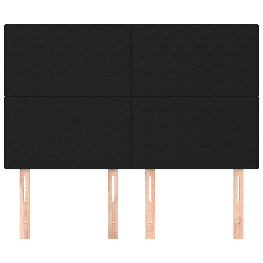 sengegavl sort 144x5x118/128 cm stof