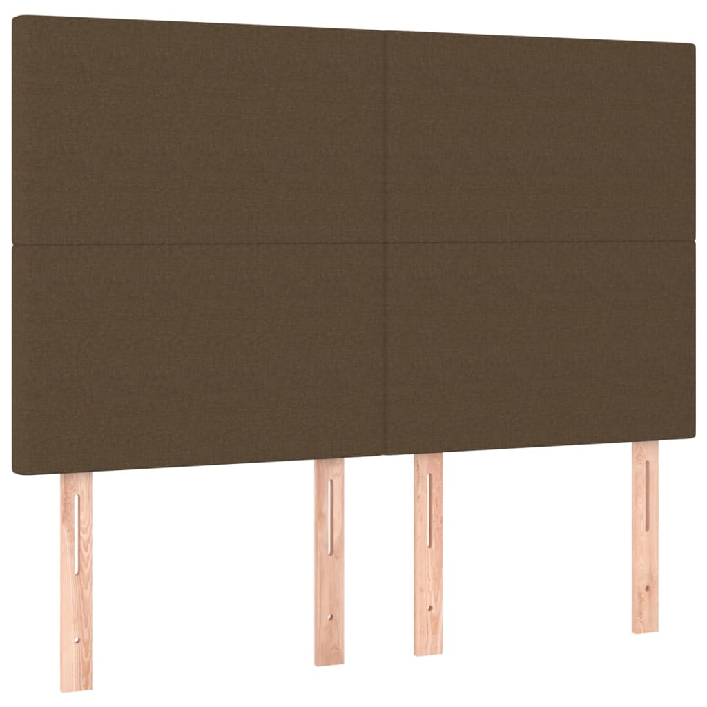 sengegavl mørkebrun 144x5x118/128 cm stof