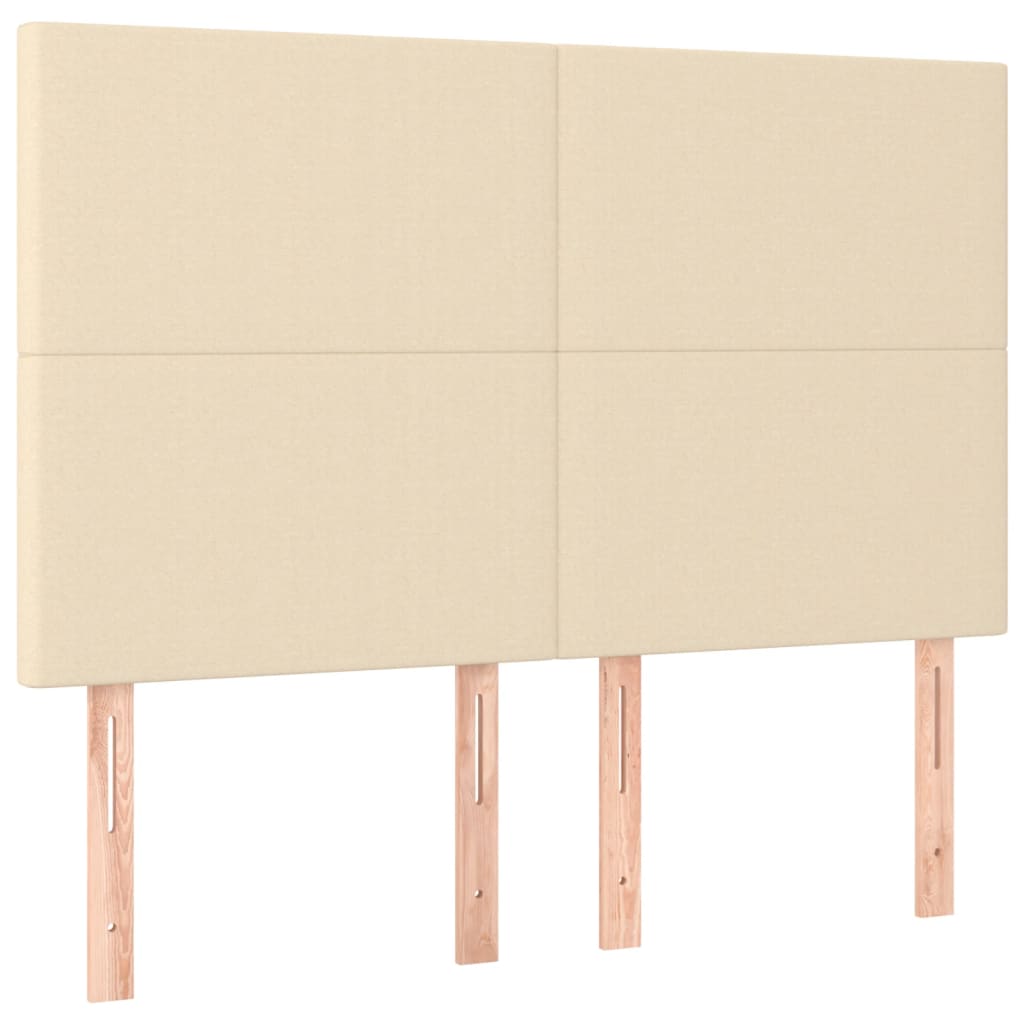 sengegavl cremefarvet 144x5x118/128 cm stof