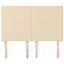 sengegavl cremefarvet 144x5x118/128 cm stof