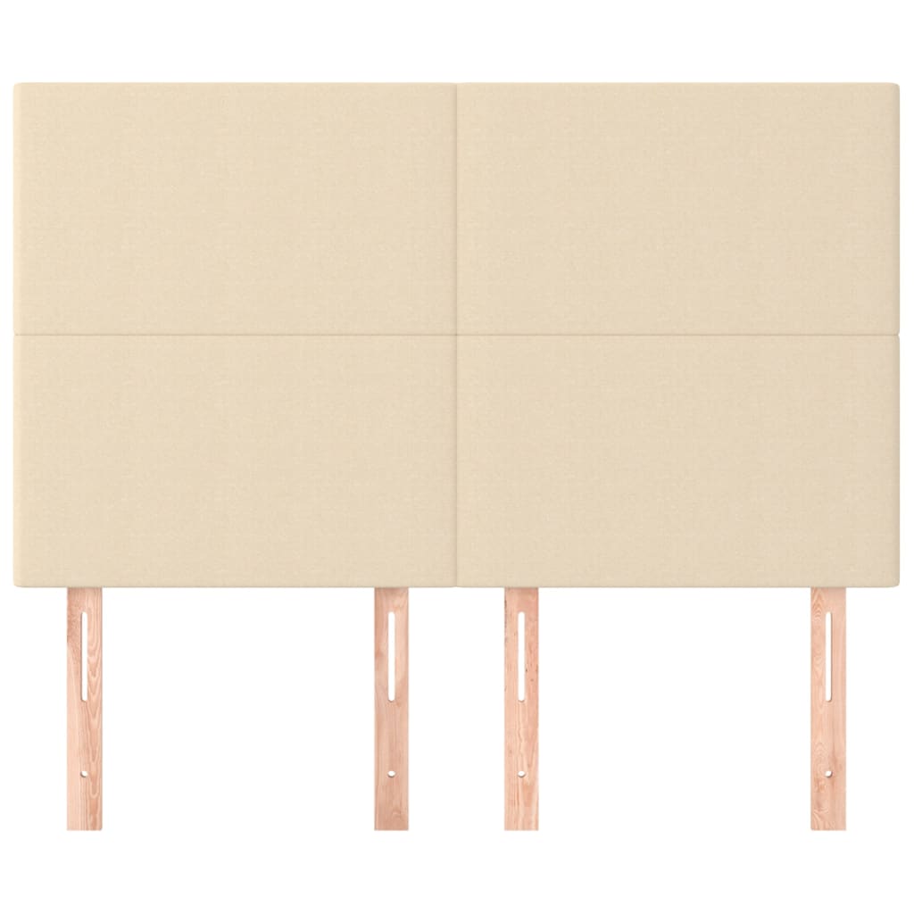 sengegavl cremefarvet 144x5x118/128 cm stof