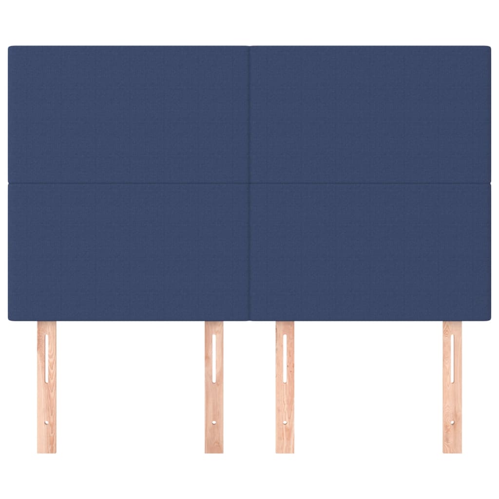 sengegavl blå 144x5x118/128 cm stof