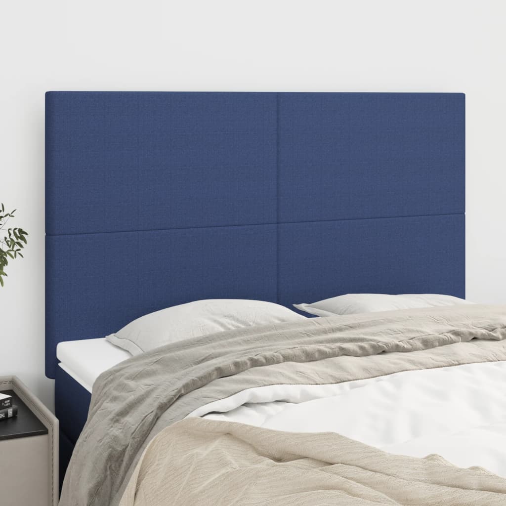 sengegavl blå 144x5x118/128 cm stof