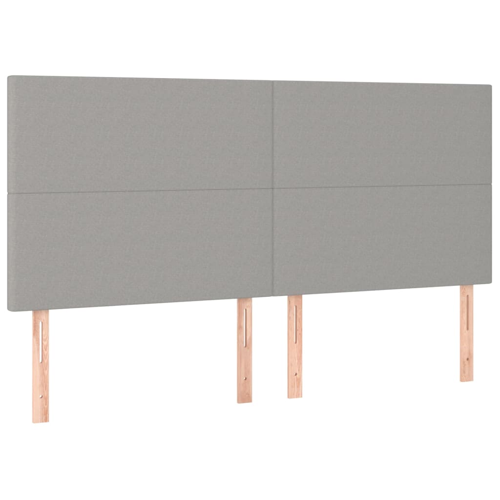 sengegavl lysegrå 160x5x118/128 cm stof
