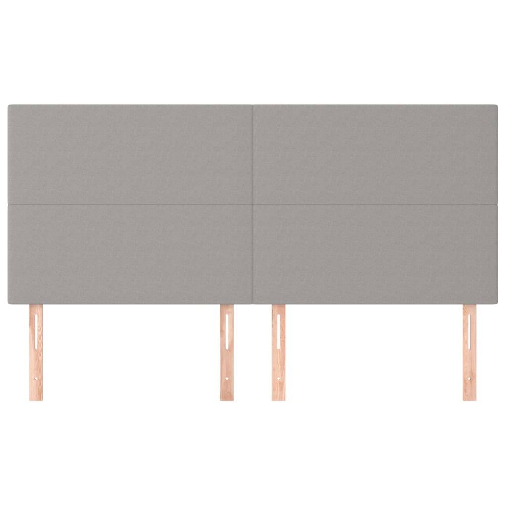 sengegavl lysegrå 160x5x118/128 cm stof