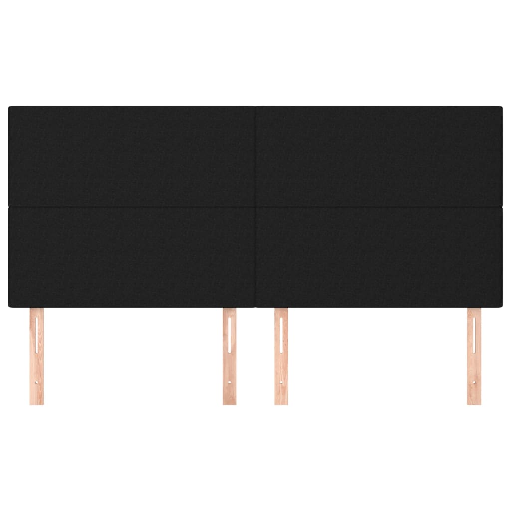 sengegavl sort 160x5x118/128 cm stof