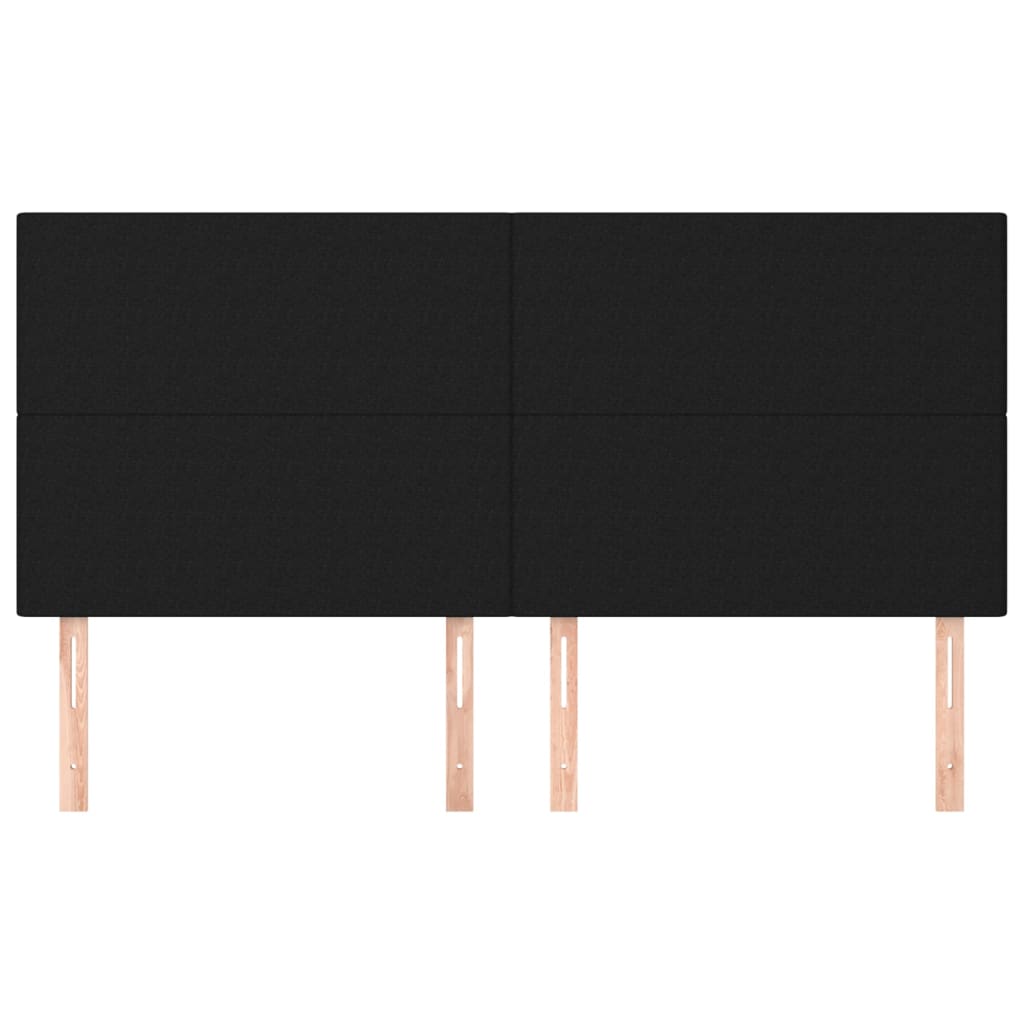sengegavl sort 180x5x118/128 cm stof
