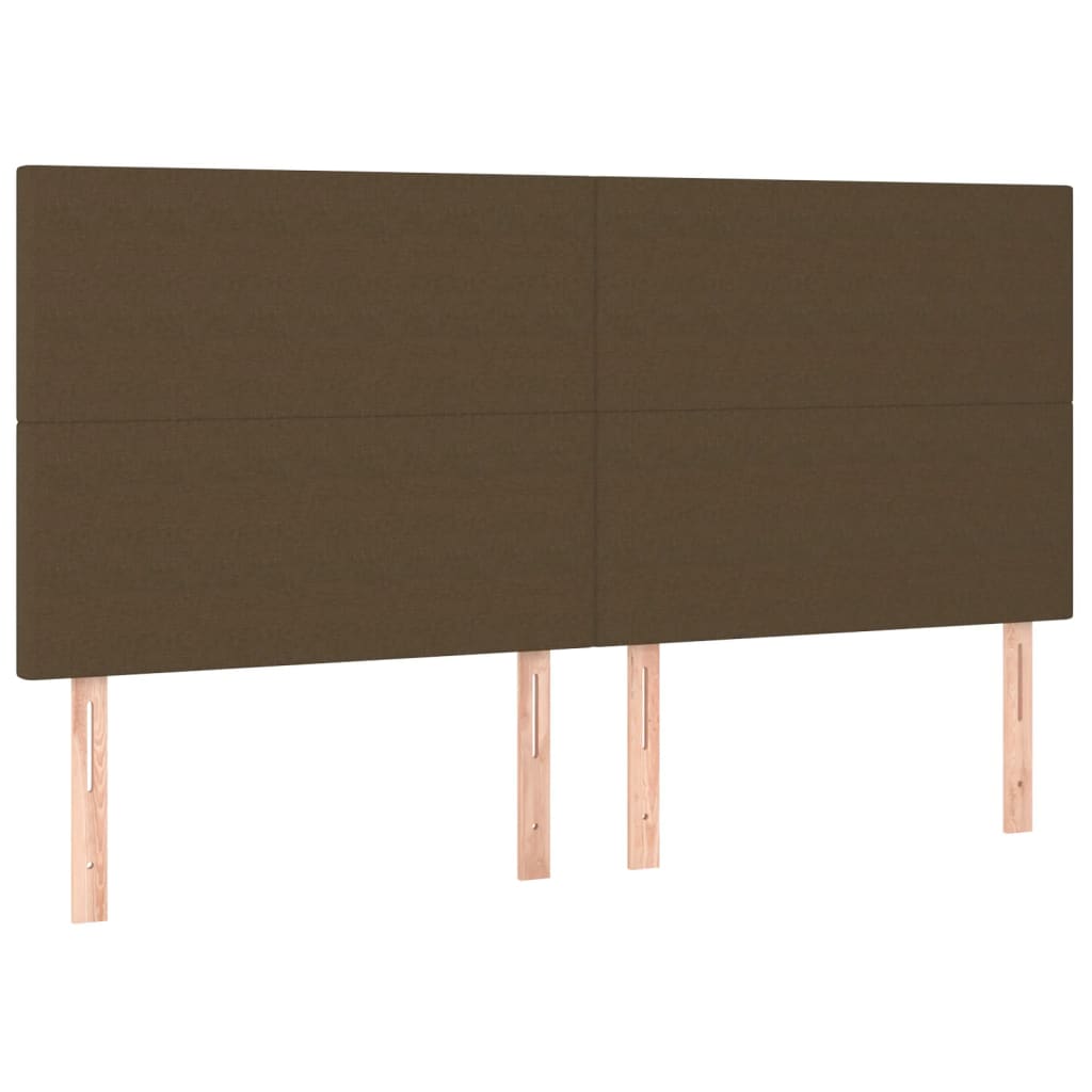 sengegavl mørkebrun 180x5x118/128 cm stof