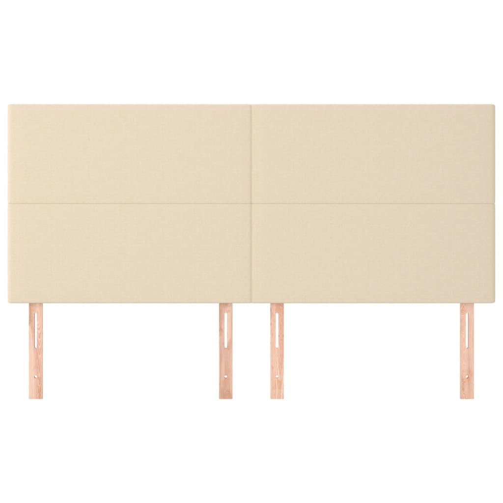 sengegavl cremefarvet 180x5x118/128 cm stof