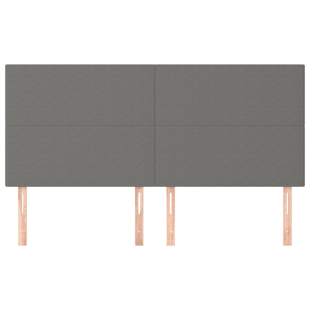 sengegavl mørkegrå 200x5x118/128 cm stof