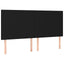 sengegavl sort 200x5x118/128 cm stof
