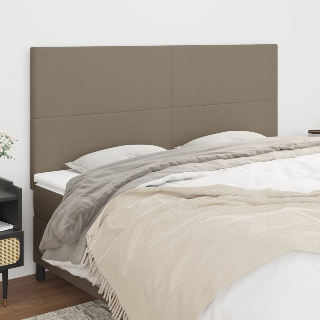 sengegavl taupe 200x5x118/128 cm stof