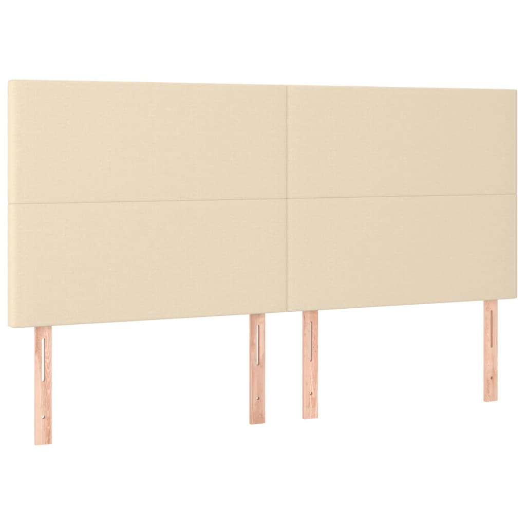 sengegavl cremefarvet 200x5x118/128 cm stof