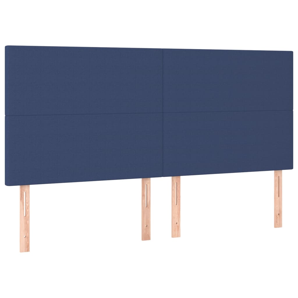 sengegavl blå 200x5x118/128 cm stof