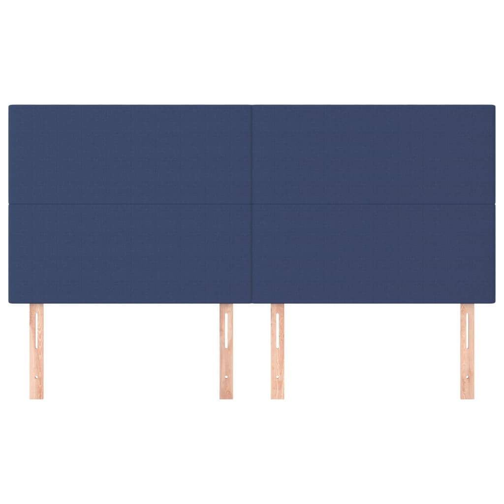 sengegavl blå 200x5x118/128 cm stof