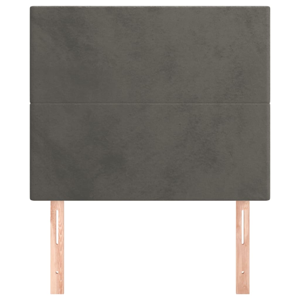 sengegavl mørkegrå 80x5x118/128 cm fløjl