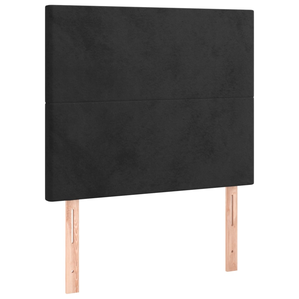 sengegavl sort 80x5x118/128 cm fløjl