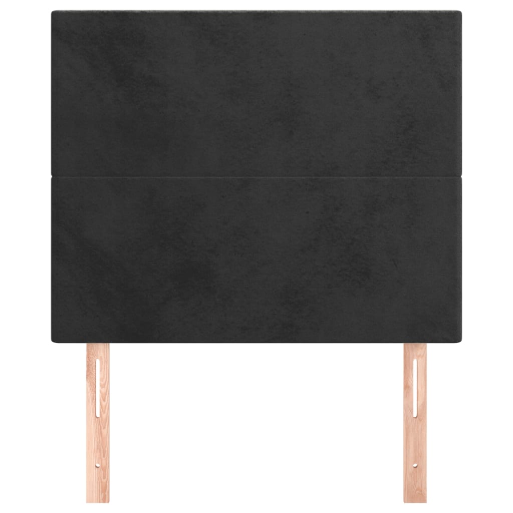 sengegavl sort 80x5x118/128 cm fløjl