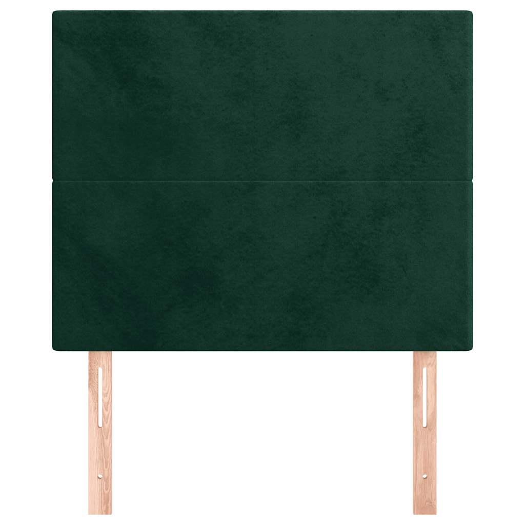 sengegavl mørkegrøn 80x5x118/128 cm fløjl