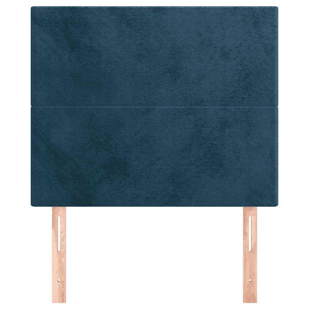 sengegavl mørkeblå 80x5x118/128 cm fløjl