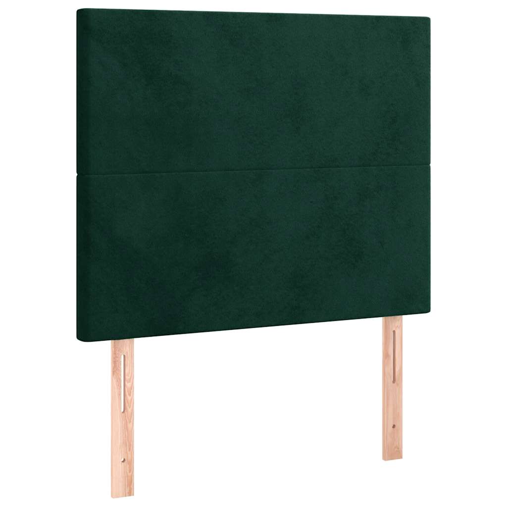 sengegavl mørkegrøn 90x5x118/128 cm fløjl