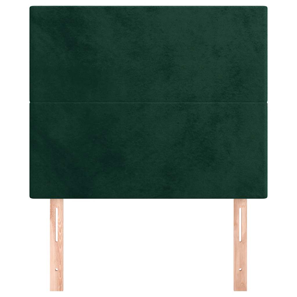 sengegavl mørkegrøn 90x5x118/128 cm fløjl