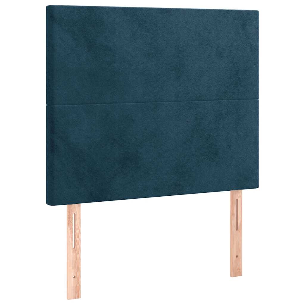 sengegavl mørkeblå 90x5x118/128 cm fløjl
