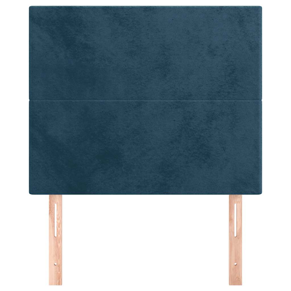 sengegavl mørkeblå 90x5x118/128 cm fløjl