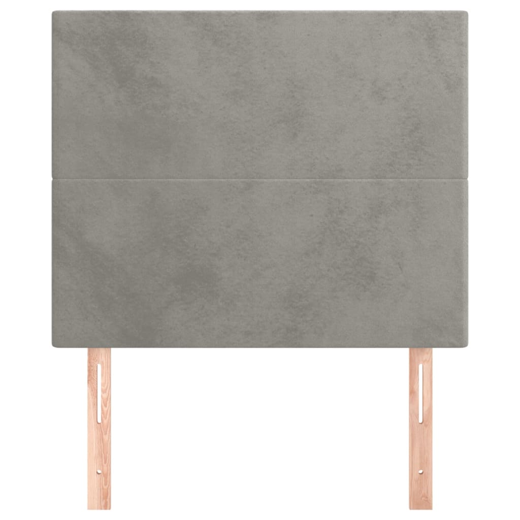 sengegavl lysegrå 100x5x118/128 cm fløjl